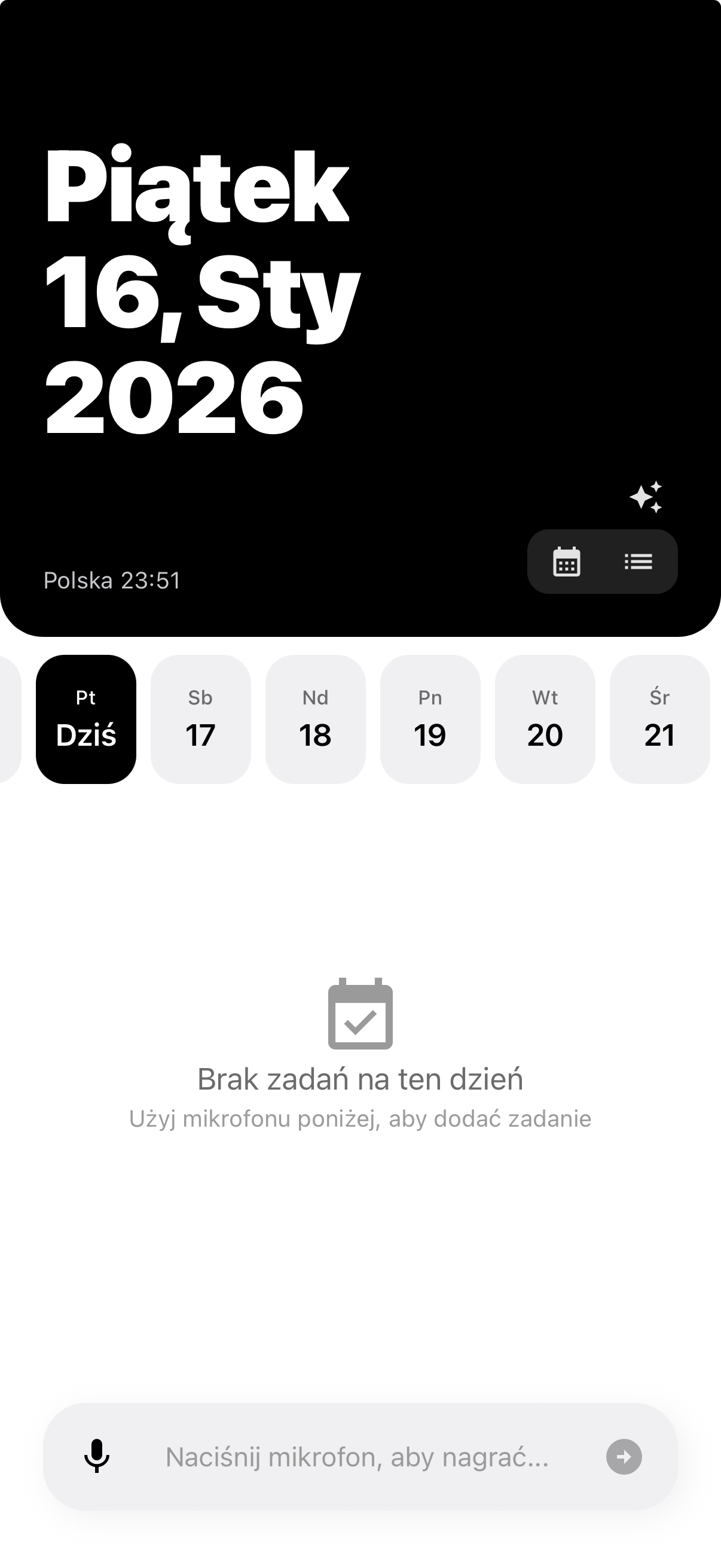 AIPlaning — ekran glowny